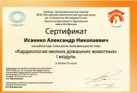Сертификат сотрудника Исаенко А.Н.