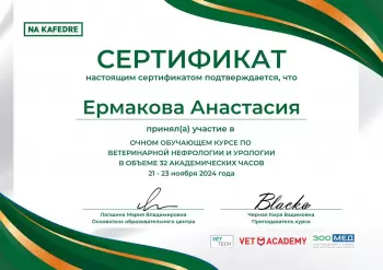 Сертификат отделения Большая Черкизовская 9к1